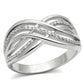 MATS132 - Rhodium 925 Sterling Silver Ring with AAA Grade CZ  in Clear