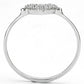 MATS133 - Rhodium 925 Sterling Silver Ring with AAA Grade CZ  in Clear