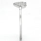 MATS133 - Rhodium 925 Sterling Silver Ring with AAA Grade CZ  in Clear