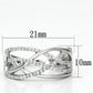 MATS134 - Rhodium 925 Sterling Silver Ring with AAA Grade CZ  in Clear