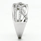 MATS134 - Rhodium 925 Sterling Silver Ring with AAA Grade CZ  in Clear