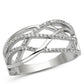 MATS134 - Rhodium 925 Sterling Silver Ring with AAA Grade CZ  in Clear