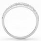 MATS135 - Rhodium 925 Sterling Silver Ring with AAA Grade CZ  in Clear