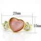 MATS136 - Gold 925 Sterling Silver Ring with Synthetic Cat Eye in Rose
