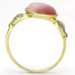 MATS136 - Gold 925 Sterling Silver Ring with Synthetic Cat Eye in Rose
