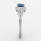 MATS138 - Rhodium 925 Sterling Silver Ring with Synthetic Spinel in London Blue