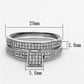 MATS140 - Rhodium 925 Sterling Silver Ring with AAA Grade CZ  in Clear