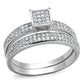 MATS140 - Rhodium 925 Sterling Silver Ring with AAA Grade CZ  in Clear