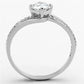 MATS141 - Rhodium 925 Sterling Silver Ring with AAA Grade CZ  in Clear