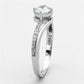 MATS141 - Rhodium 925 Sterling Silver Ring with AAA Grade CZ  in Clear