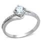 MATS141 - Rhodium 925 Sterling Silver Ring with AAA Grade CZ  in Clear