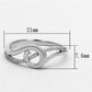 MATS142 - Rhodium 925 Sterling Silver Ring with AAA Grade CZ  in Clear