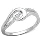 MATS142 - Rhodium 925 Sterling Silver Ring with AAA Grade CZ  in Clear