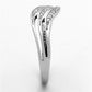 MATS143 - Rhodium 925 Sterling Silver Ring with AAA Grade CZ  in Clear