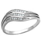 MATS143 - Rhodium 925 Sterling Silver Ring with AAA Grade CZ  in Clear