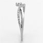 MATS144 - Rhodium 925 Sterling Silver Ring with AAA Grade CZ  in Clear