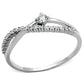 MATS144 - Rhodium 925 Sterling Silver Ring with AAA Grade CZ  in Clear