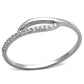 MATS145 - Rhodium 925 Sterling Silver Ring with AAA Grade CZ  in Clear