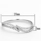 MATS146 - Rhodium 925 Sterling Silver Ring with AAA Grade CZ  in Clear