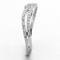 MATS146 - Rhodium 925 Sterling Silver Ring with AAA Grade CZ  in Clear