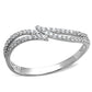 MATS146 - Rhodium 925 Sterling Silver Ring with AAA Grade CZ  in Clear