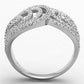 MATS147 - Rhodium 925 Sterling Silver Ring with AAA Grade CZ  in Clear