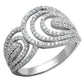 MATS147 - Rhodium 925 Sterling Silver Ring with AAA Grade CZ  in Clear