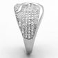 MATS148 - Rhodium 925 Sterling Silver Ring with AAA Grade CZ  in Clear