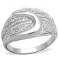 MATS148 - Rhodium 925 Sterling Silver Ring with AAA Grade CZ  in Clear