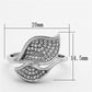 MATS149 - Rhodium 925 Sterling Silver Ring with AAA Grade CZ  in Clear