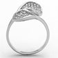 MATS149 - Rhodium 925 Sterling Silver Ring with AAA Grade CZ  in Clear