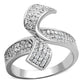 MATS150 - Rhodium 925 Sterling Silver Ring with AAA Grade CZ  in Clear