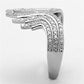 MATS151 - Rhodium 925 Sterling Silver Ring with AAA Grade CZ  in Clear