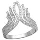 MATS151 - Rhodium 925 Sterling Silver Ring with AAA Grade CZ  in Clear