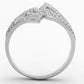MATS152 - Rhodium 925 Sterling Silver Ring with AAA Grade CZ  in Clear