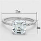 MATS155 - Rhodium 925 Sterling Silver Ring with Cubic  in Clear