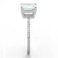 MATS155 - Rhodium 925 Sterling Silver Ring with Cubic  in Clear