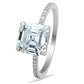 MATS155 - Rhodium 925 Sterling Silver Ring with Cubic  in Clear