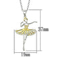 MATS156 - Gold+Rhodium 925 Sterling Silver Chain Pendant with AAA Grade CZ  in Topaz