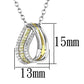 MATS157 - Gold+Rhodium 925 Sterling Silver Chain Pendant with AAA Grade CZ  in Topaz