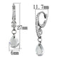 MATS159 - Rhodium 925 Sterling Silver Earrings with AAA Grade CZ  in Clear