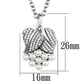 MATS165 - Rhodium 925 Sterling Silver Chain Pendant with Synthetic Pearl in White