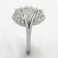MATS167 - Rhodium 925 Sterling Silver Ring with Synthetic Pearl in White