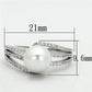 MATS170 - Rhodium 925 Sterling Silver Ring with Synthetic Pearl in White