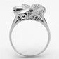 MATS171 - Rhodium 925 Sterling Silver Ring with AAA Grade CZ  in Clear