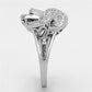 MATS171 - Rhodium 925 Sterling Silver Ring with AAA Grade CZ  in Clear