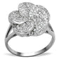 MATS171 - Rhodium 925 Sterling Silver Ring with AAA Grade CZ  in Clear