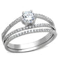 MATS172 - Rhodium 925 Sterling Silver Ring with AAA Grade CZ  in Clear