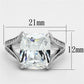 MATS174 - Rhodium 925 Sterling Silver Ring with AAA Grade CZ  in Clear