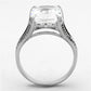 MATS174 - Rhodium 925 Sterling Silver Ring with AAA Grade CZ  in Clear
